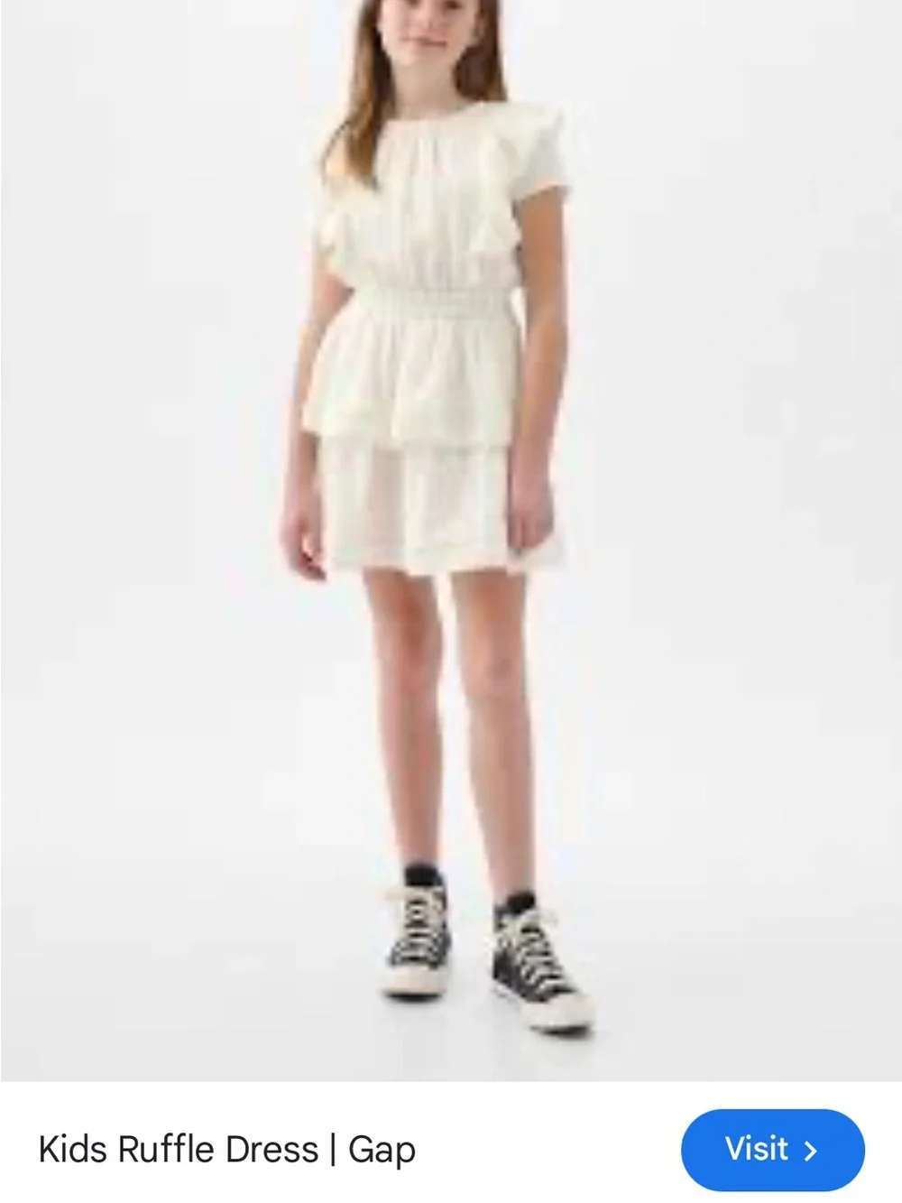 GAP Kids | White Girls Ruffle Tiered Dress Size Medium